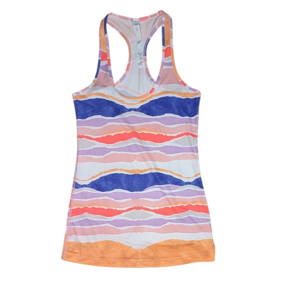 Lululemon Tank Top Womens 6 Multi Cool Racerback Striped Activewear Yoga Tank